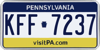 PA license plate KFF7237