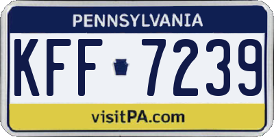 PA license plate KFF7239