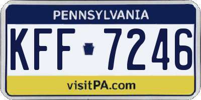 PA license plate KFF7246