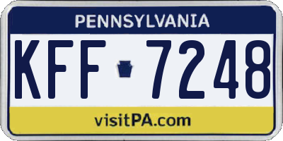 PA license plate KFF7248