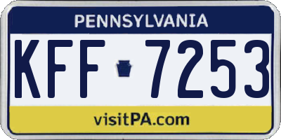 PA license plate KFF7253