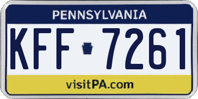 PA license plate KFF7261
