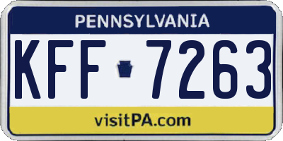 PA license plate KFF7263
