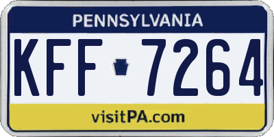 PA license plate KFF7264