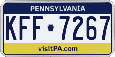 PA license plate KFF7267