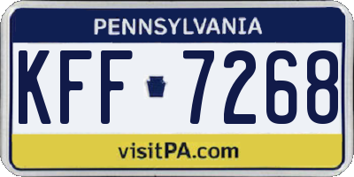 PA license plate KFF7268