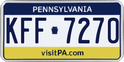 PA license plate KFF7270
