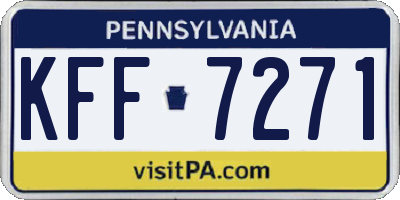 PA license plate KFF7271