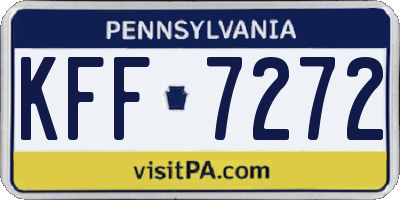 PA license plate KFF7272
