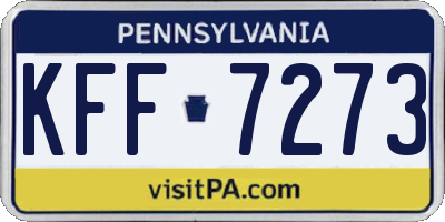 PA license plate KFF7273