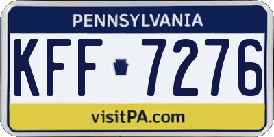 PA license plate KFF7276