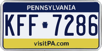 PA license plate KFF7286