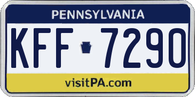 PA license plate KFF7290