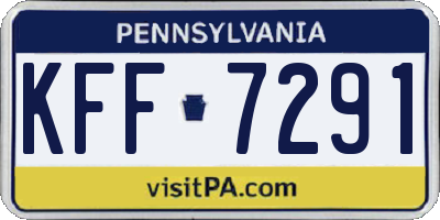 PA license plate KFF7291