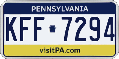 PA license plate KFF7294