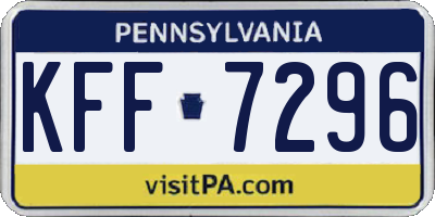 PA license plate KFF7296
