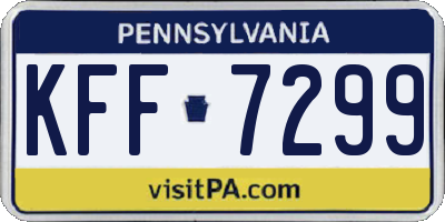 PA license plate KFF7299