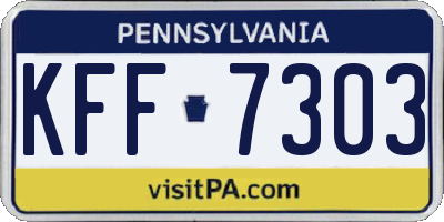 PA license plate KFF7303