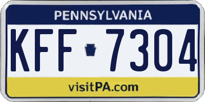 PA license plate KFF7304