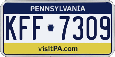 PA license plate KFF7309