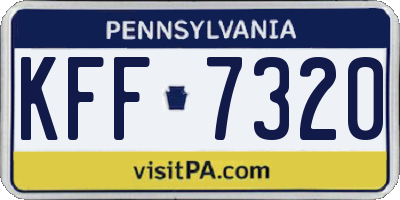 PA license plate KFF7320