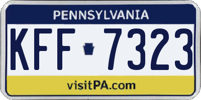 PA license plate KFF7323