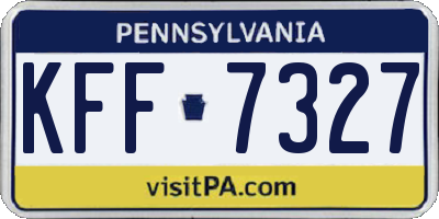 PA license plate KFF7327