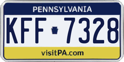 PA license plate KFF7328