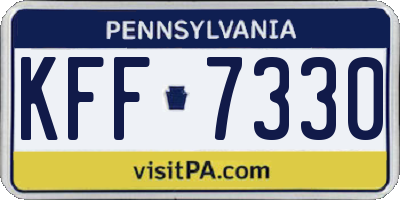 PA license plate KFF7330