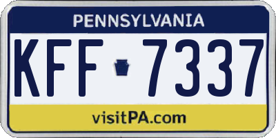 PA license plate KFF7337