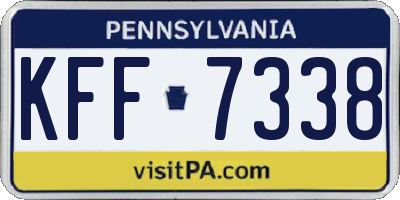 PA license plate KFF7338