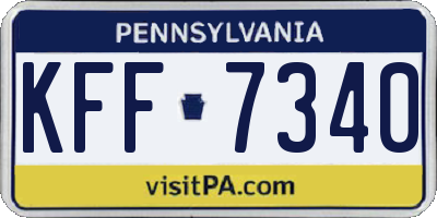 PA license plate KFF7340