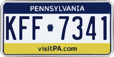 PA license plate KFF7341