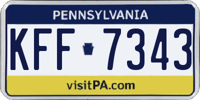 PA license plate KFF7343