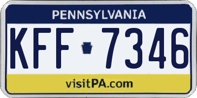 PA license plate KFF7346