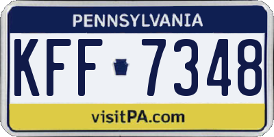 PA license plate KFF7348