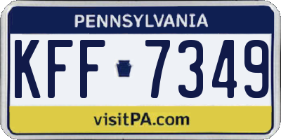 PA license plate KFF7349