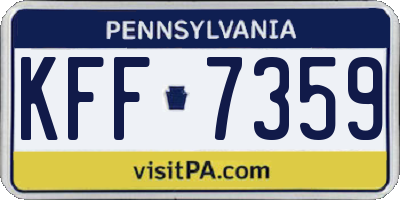 PA license plate KFF7359