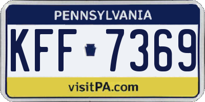 PA license plate KFF7369