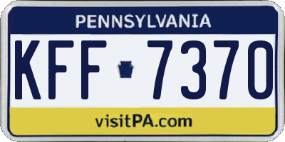 PA license plate KFF7370