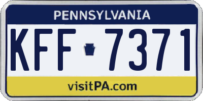 PA license plate KFF7371