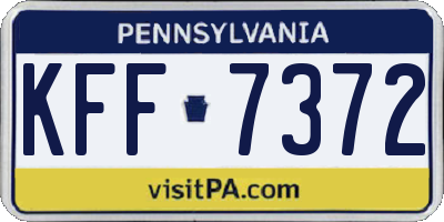 PA license plate KFF7372
