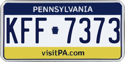 PA license plate KFF7373