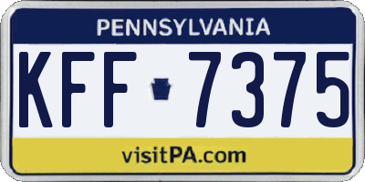 PA license plate KFF7375