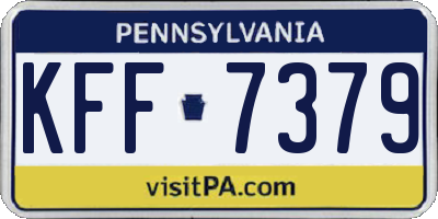 PA license plate KFF7379