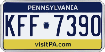 PA license plate KFF7390