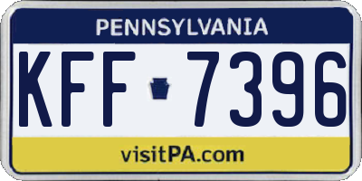PA license plate KFF7396