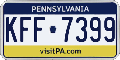 PA license plate KFF7399