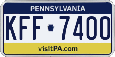 PA license plate KFF7400