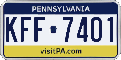 PA license plate KFF7401